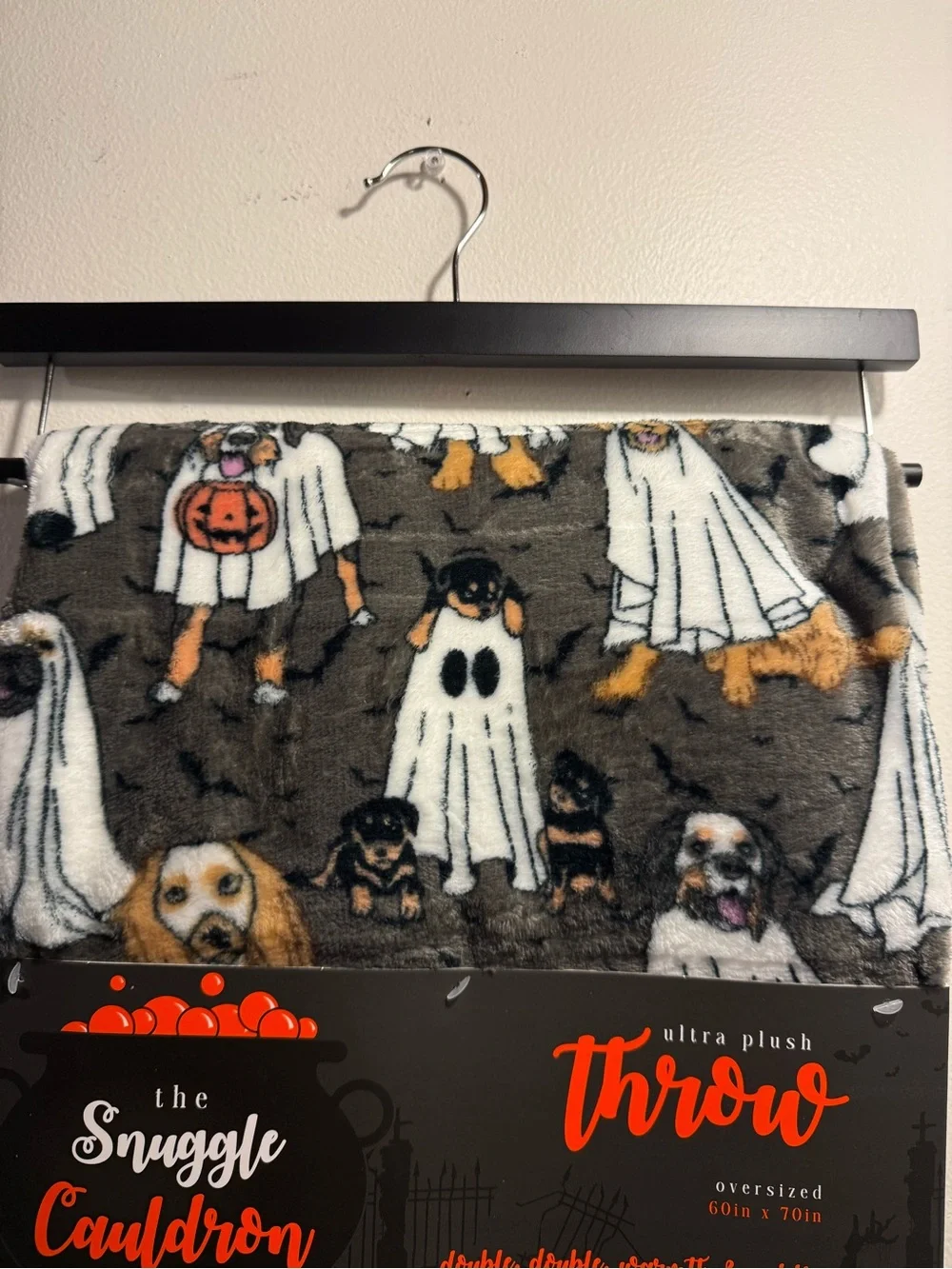 Halloween Dogs Ghost Costume Throw Blanket viral NWT